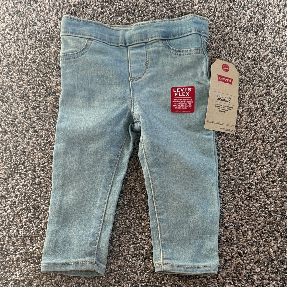 Levi's Baby Girl Light Blue Flex Jeans Size 9 Months NWT